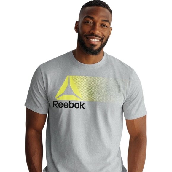 Reebok Men's Short Sleeve Classic Light Grey Graphic Logo T-Shirt Size 3XL NWT - Picture 1 of 11